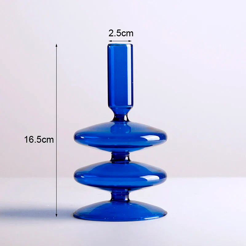 Romantic Glass Candle holder candlelight dinner Nordic Candlestick Wedding centerpieces Bougeoir Birthday living room home decor