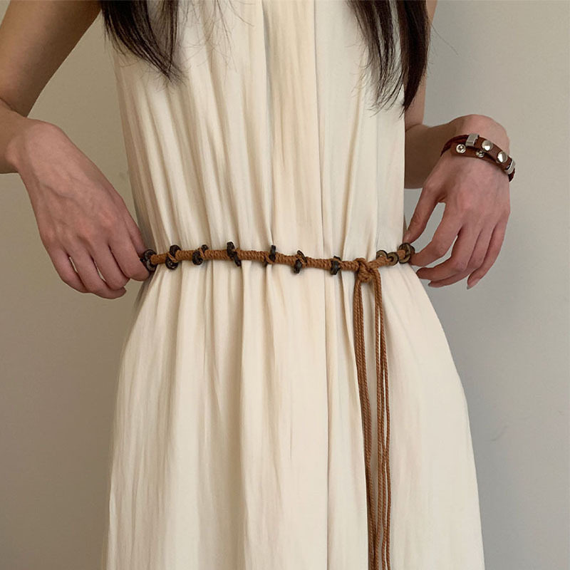 Bohemian Beaded Braided Belt For Dresses