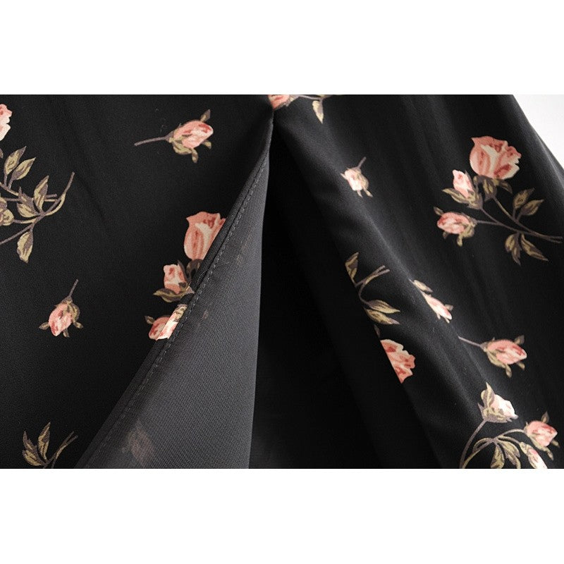 Printed Waist Hem Sexy Slit Tank Dress