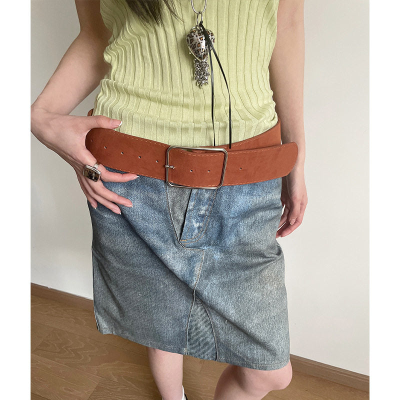 Women's Wide Belt Retro Style For Dresses Jeans Fashion Accessory