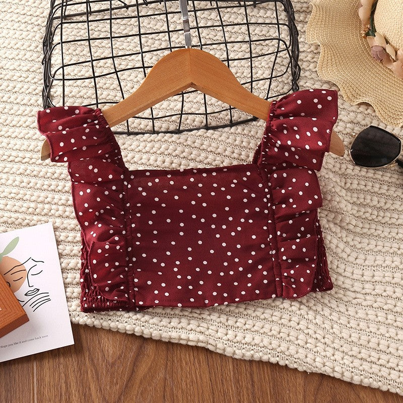 Girls Printed Camisole Top Skirt Set