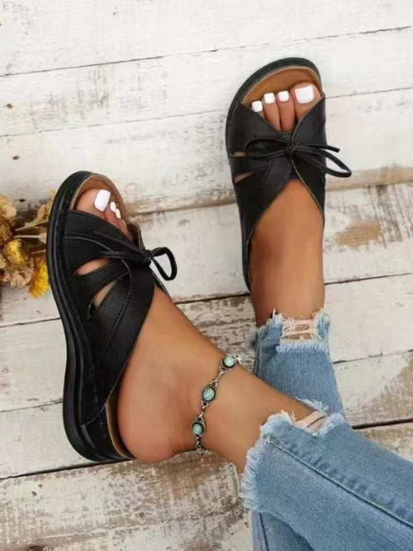 Plus Size Flat Ribbon Slider Sandals