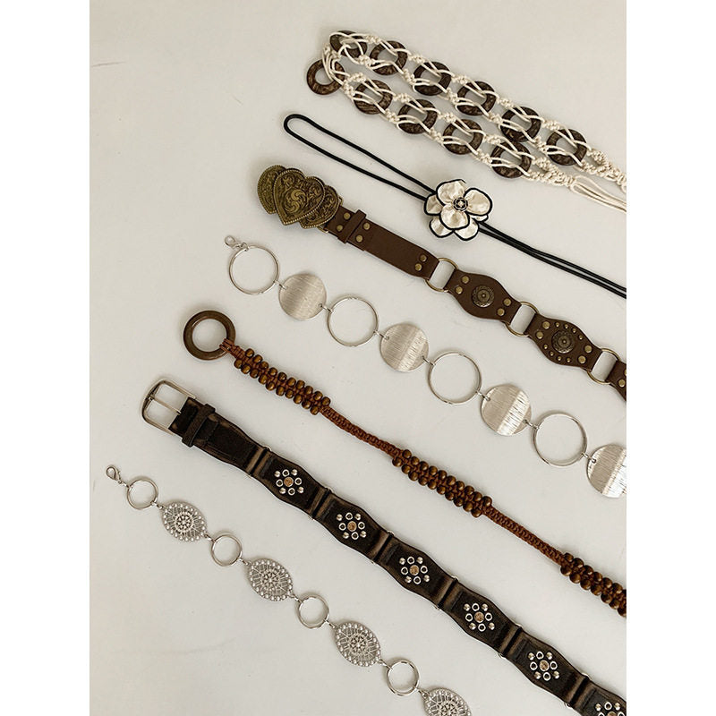 Bohemian Braided Belt For Women With Dresses Jeans