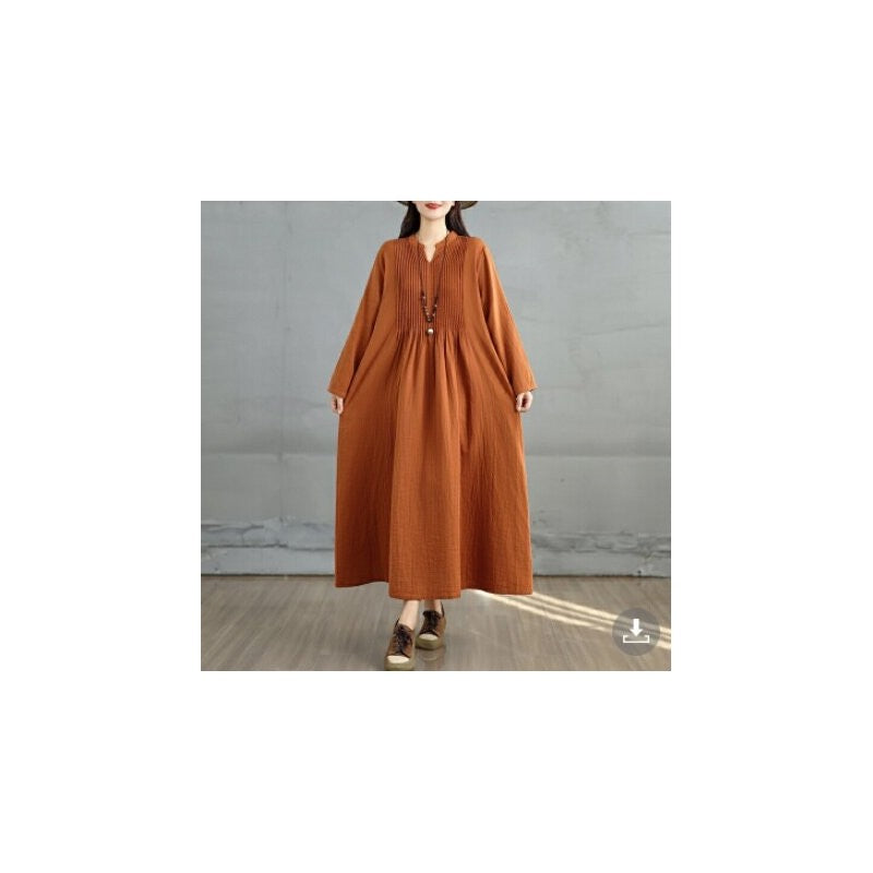 Long Sleeve Loose Double Layer Maxi Dress