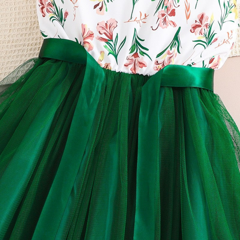 Dresses For Girls With Fly Sleeves And Mesh
