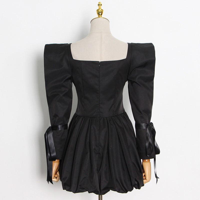 Strapless Hollow Bowknot Slim Short Temperament Dress Bud Skirt