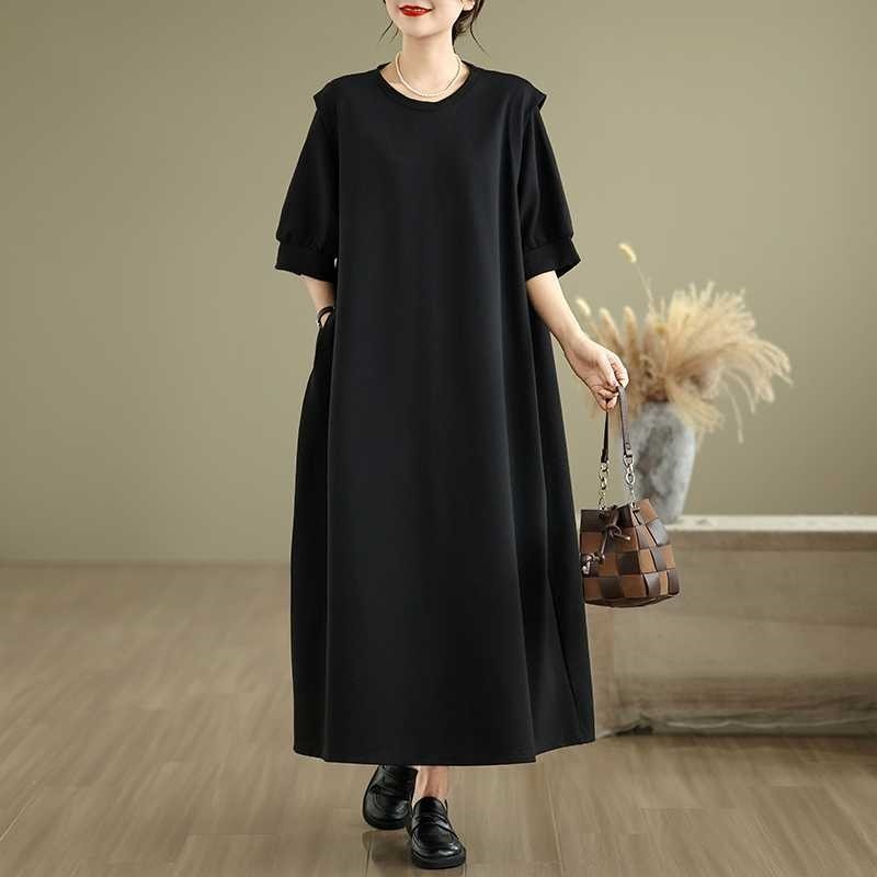 Loose Solid Color Long Maxi Dress