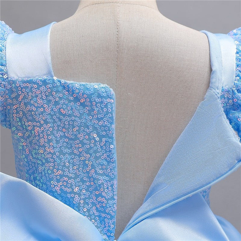 Long Butterfly Bow Dress For Girls