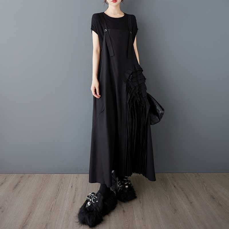 Adjustable Strap Loose Fit Decorative 3D Dress