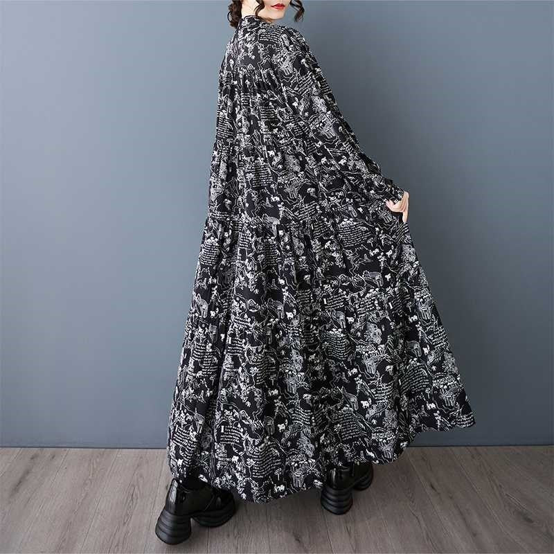 Long Sleeve Loose Fit Floral Maxi Dress
