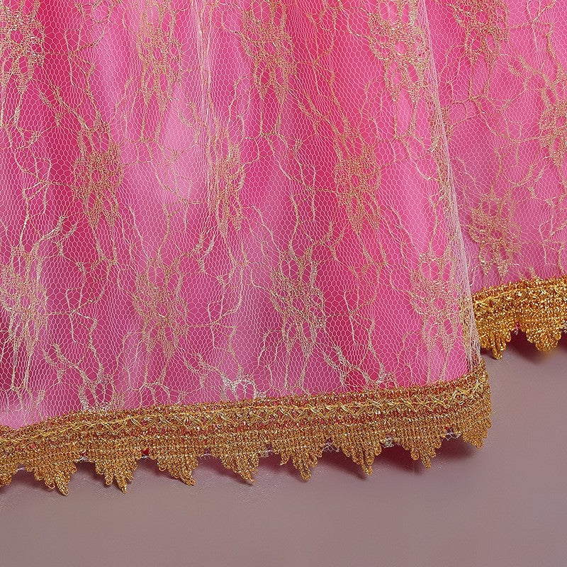 Princess Dress For Girls In Mesh Material