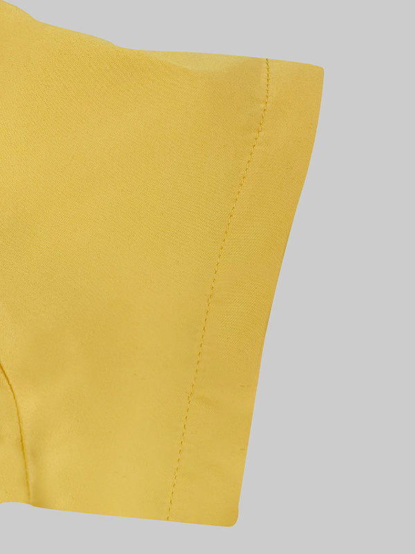Short Sleeves Pockets Solid Color Split-Joint Stand Collar Maxi Dresses