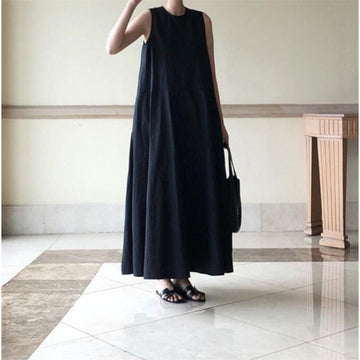 Solid Color Sleeveless Maxi Dress