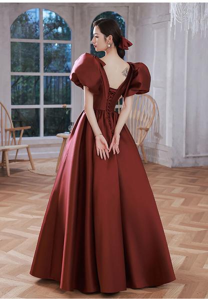 Elegant Wine Red Ball Gown Dresses