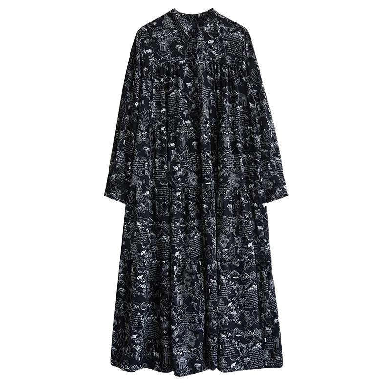 Long Sleeve Loose Fit Floral Maxi Dress
