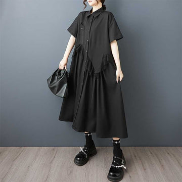 Loose Mesh Sleeveless Shirt Dress