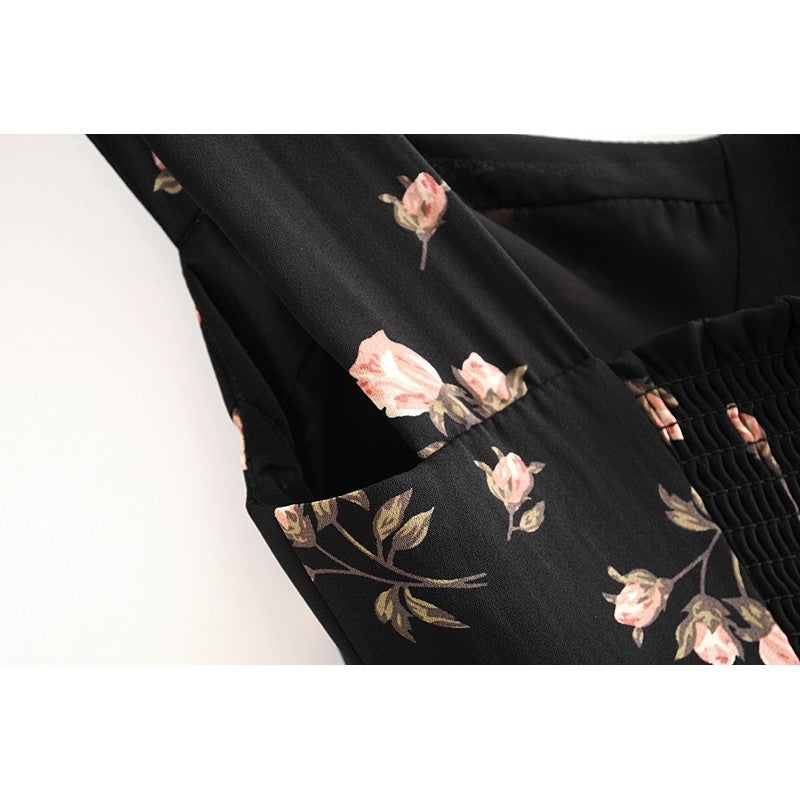 Printed Waist Hem Sexy Slit Tank Dress