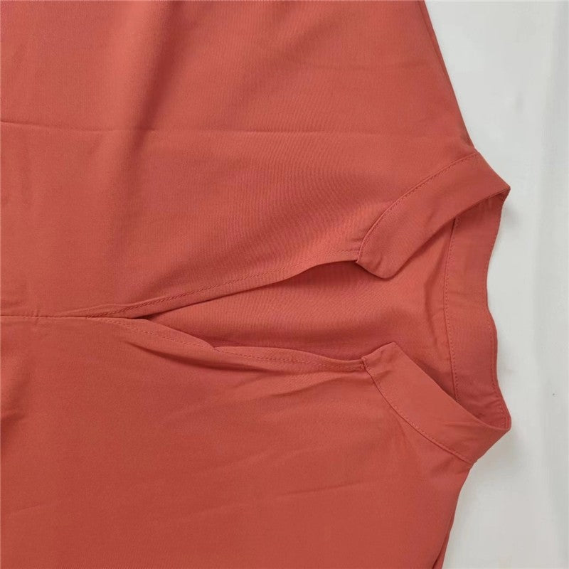 V-Neck Tie-Waist Loose Dress