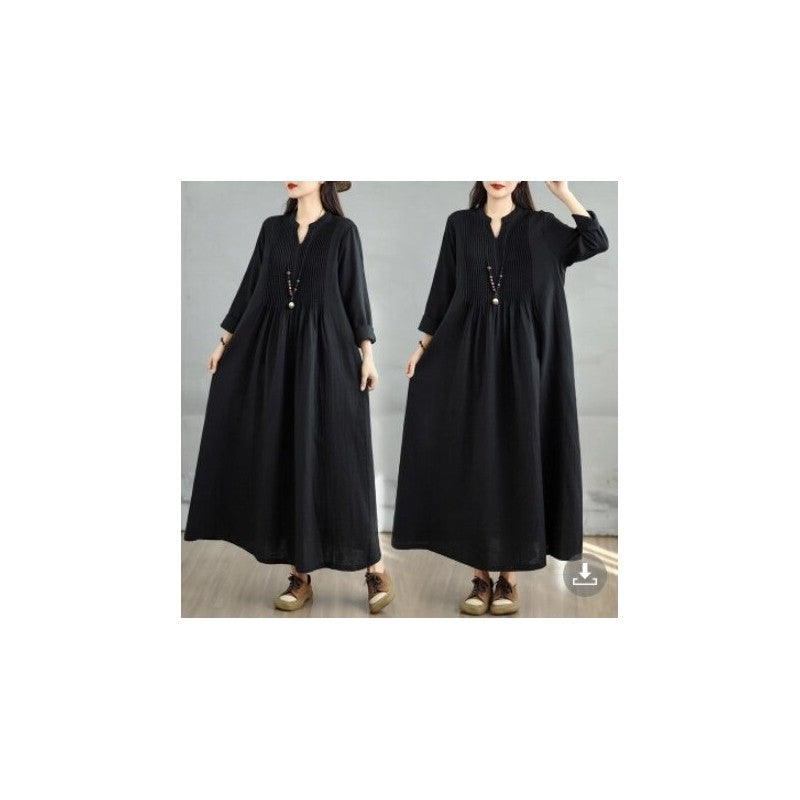 Long Sleeve Loose Double Layer Maxi Dress