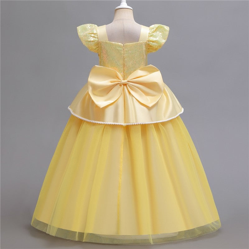 Bubble Sleeve Princess Dress Cosplaying Beauty And The Beast