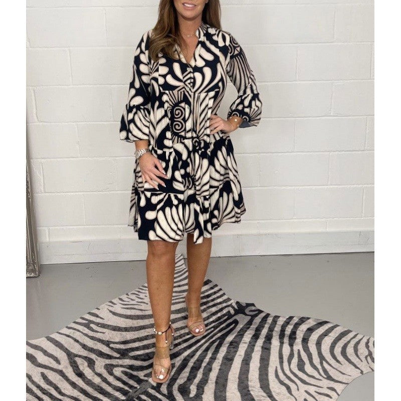 Loose Print Casual Sleeveless Dress