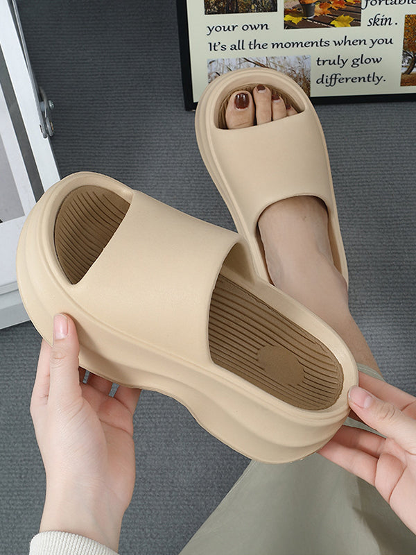 Height Increasing Contrast Color Non-Slip Striped Sandals