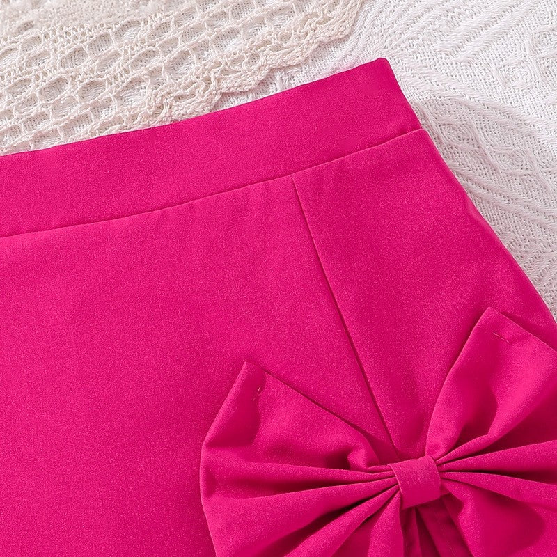 Solid Color Dressy Camisole Top Shorts Girl's Set