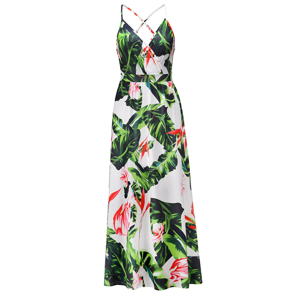Boho Floral Print Slip Dress