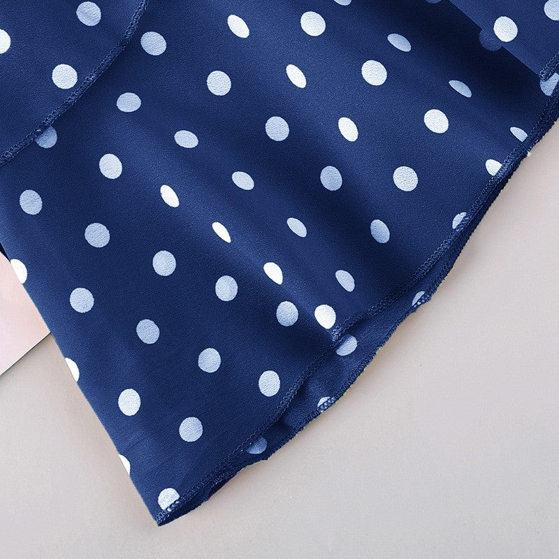 Girl's Chic Polka Dot Halter Dress