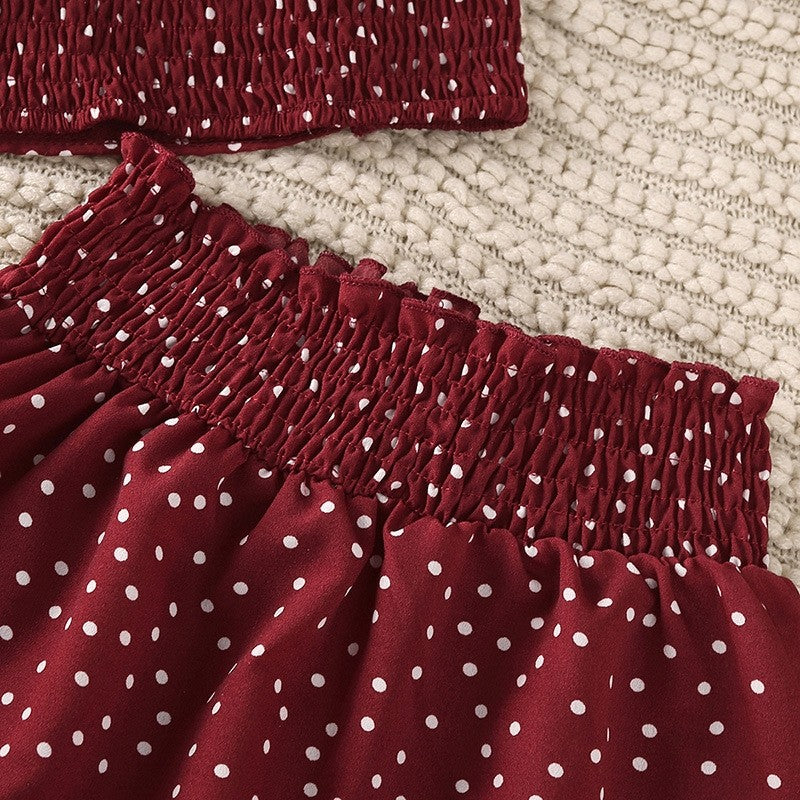 Girls Printed Camisole Top Skirt Set