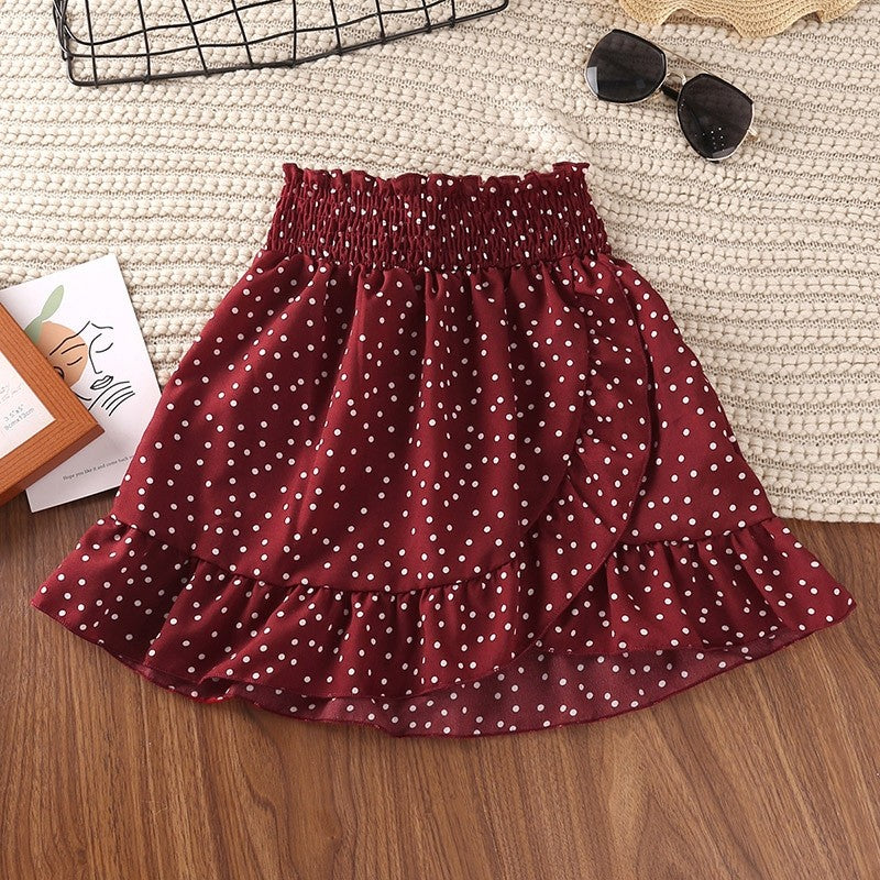 Girls Printed Camisole Top Skirt Set