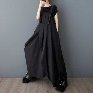 Stylish Irregular Loose Sleeveless Overall Dress