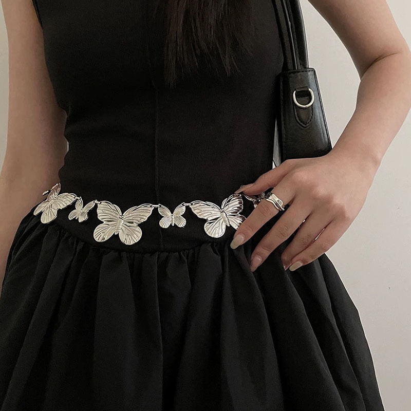 Bohemian Metal Butterfly Y2K Waist Chain For Dresses