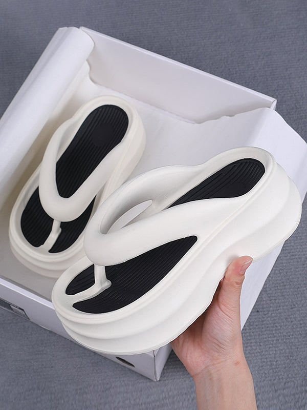 Height Increasing Contrast Color Non-Slip Flip Flops Sandals
