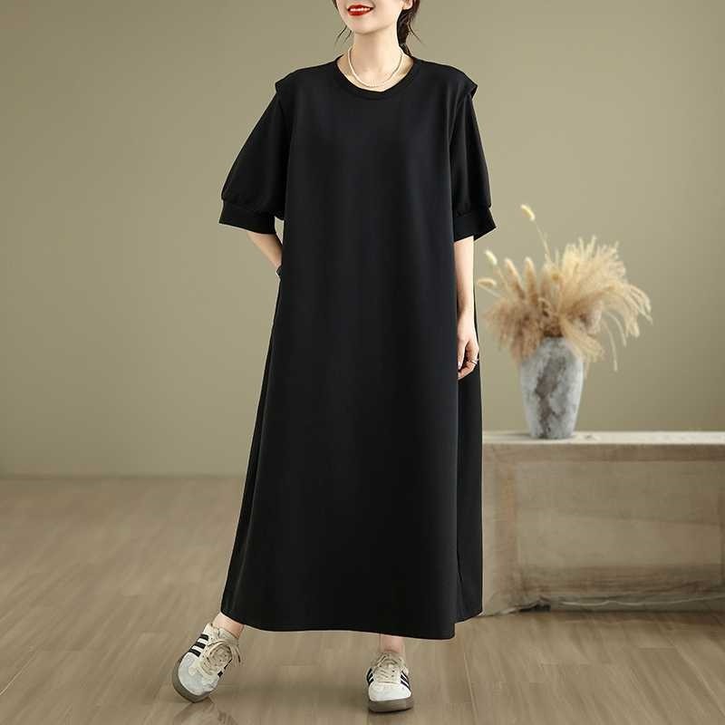 Loose Solid Color Long Maxi Dress