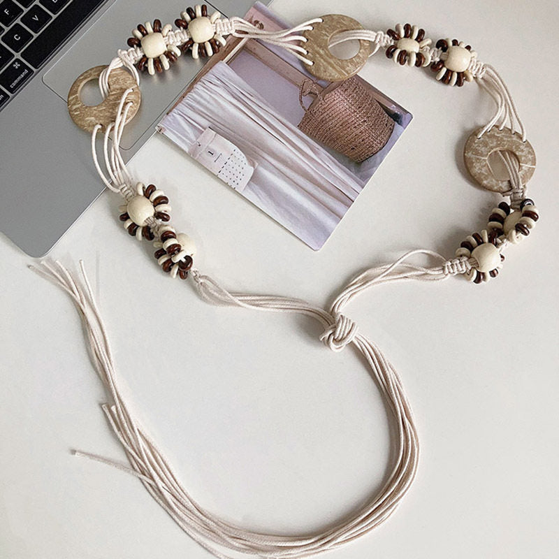 Bohemian Y2K Woven Belt For Dresses, Ethnic Style