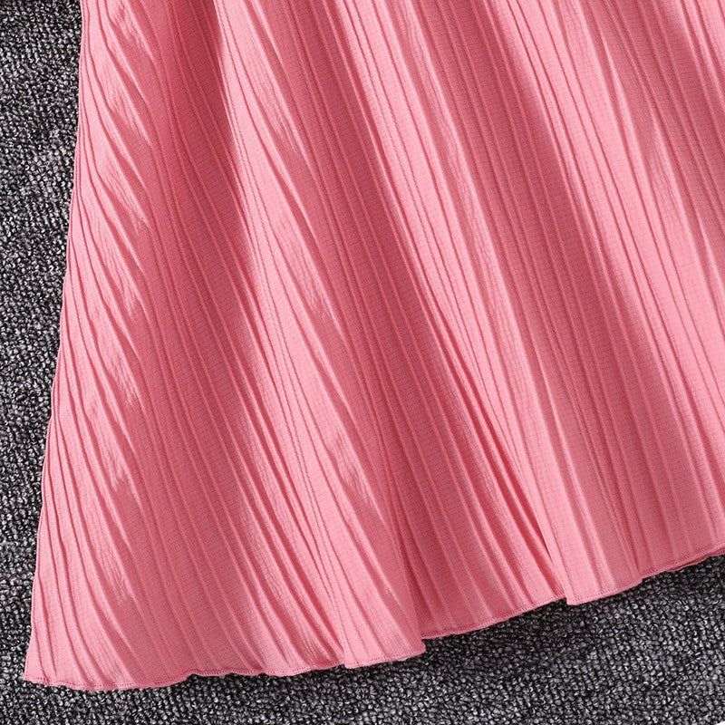 Girl's Solid Color Princess Dress With Lace
