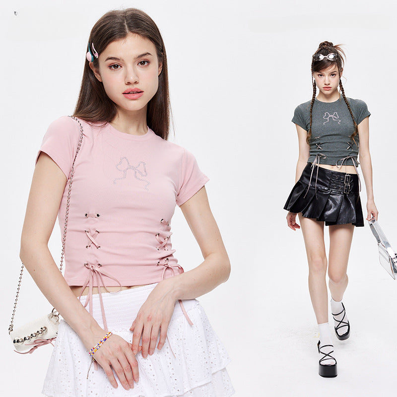 Designed Cotton Short Sleeves T Shirts for Girls