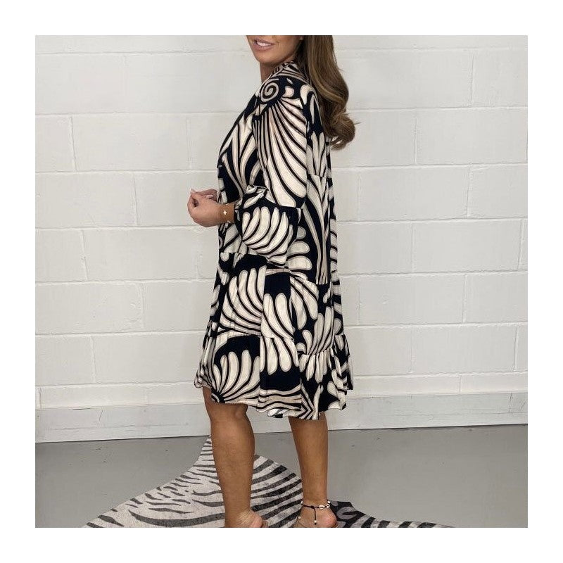 Loose Print Casual Sleeveless Dress