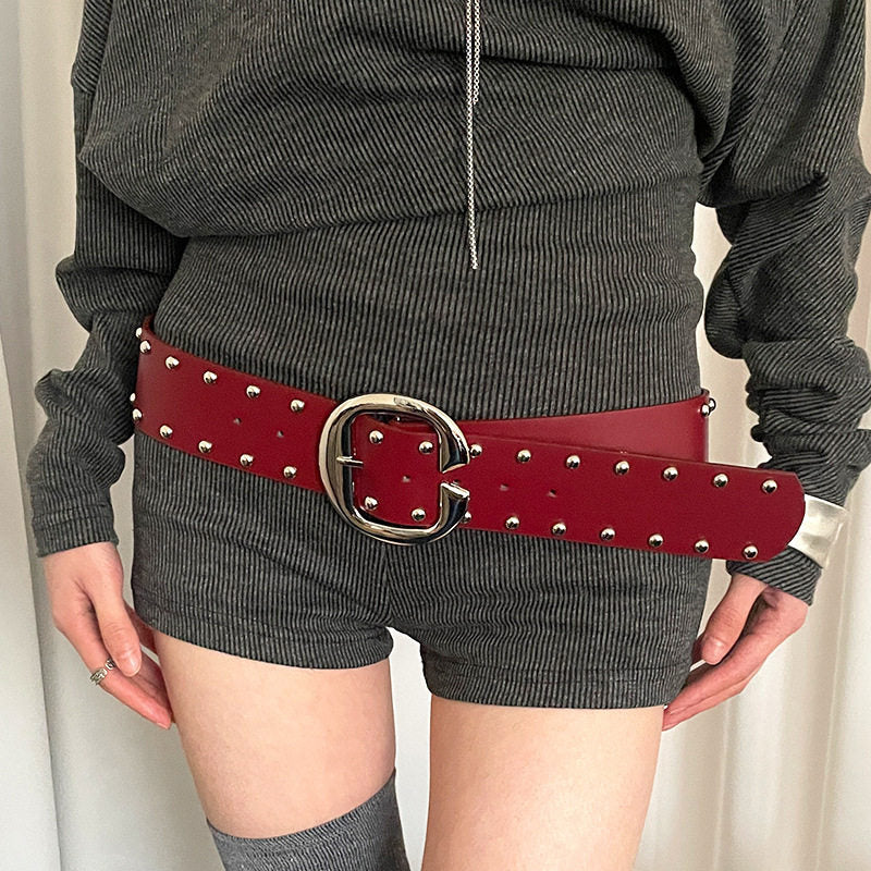 Red Bohemian Belt For Women, Slimming Waist Cincher For Dresses And Jeans
