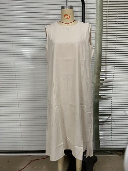 Simple Loose Sleeveless Long Dress
