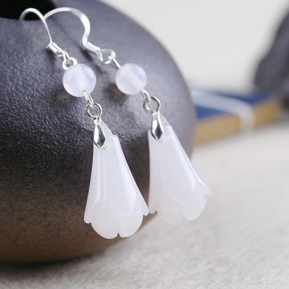 Classic Magnolia Design Women Dangle Earrings