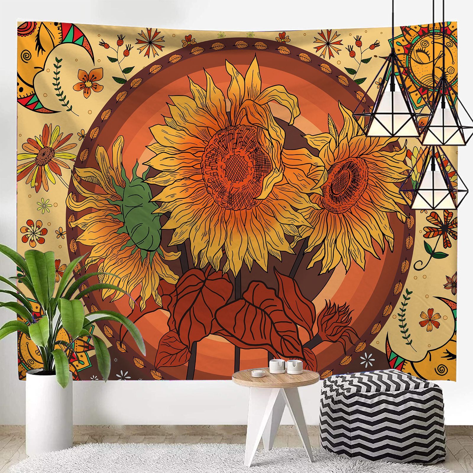 Sumflower Home Decorative Hanging Wall Tapestry