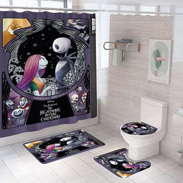 Happy Halloween Puppet Bathroom Fabric Shower Curtain Sets