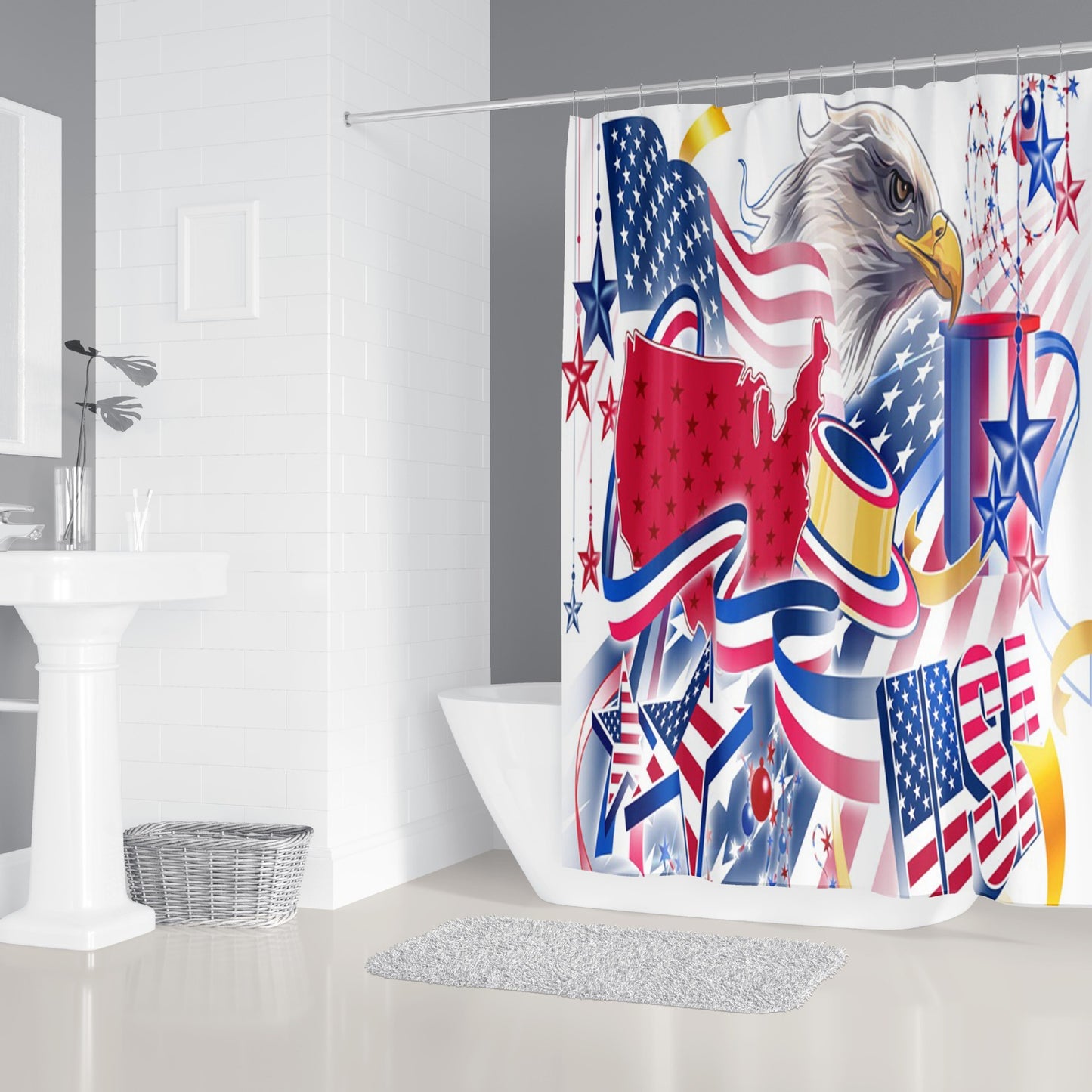 Independence Day Fabric Shower Curtain Sets