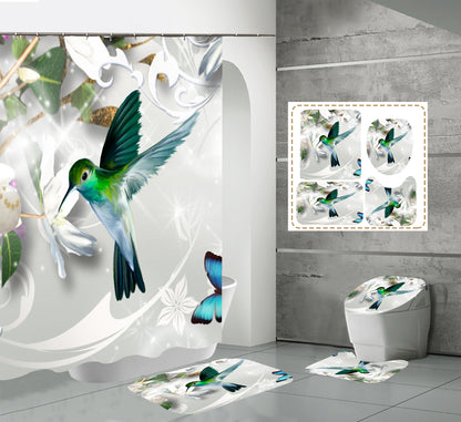 3D Flying Birds Print Fabric Shower Curtain Sets