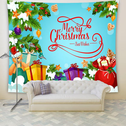 Merry Christmas Santa Claus Home Decorative Hanging Wall Tapestry
