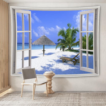 Window Landscape for Home Decorative Hanging Wall Tapestry