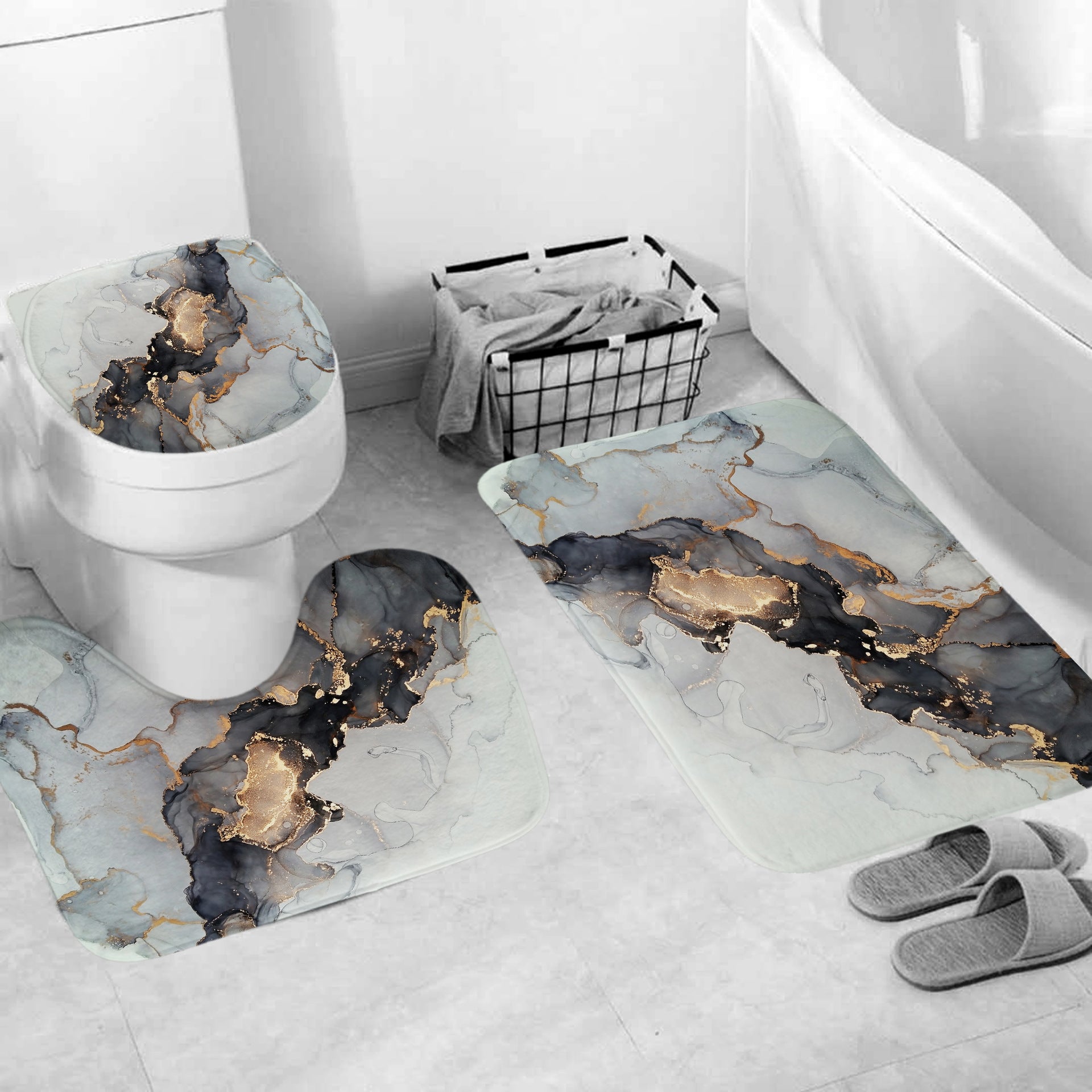 Northern Europe Snowberg Bathroom Fabric Shower Curtain Sets