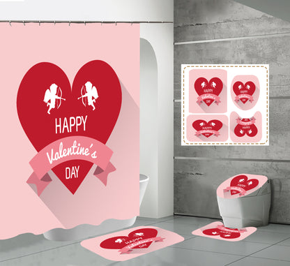 Valentine's Day Fabric Shower Curtain Sets